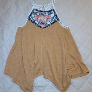 Rewind Mustard Yellow Aztec Boho Tank Medium